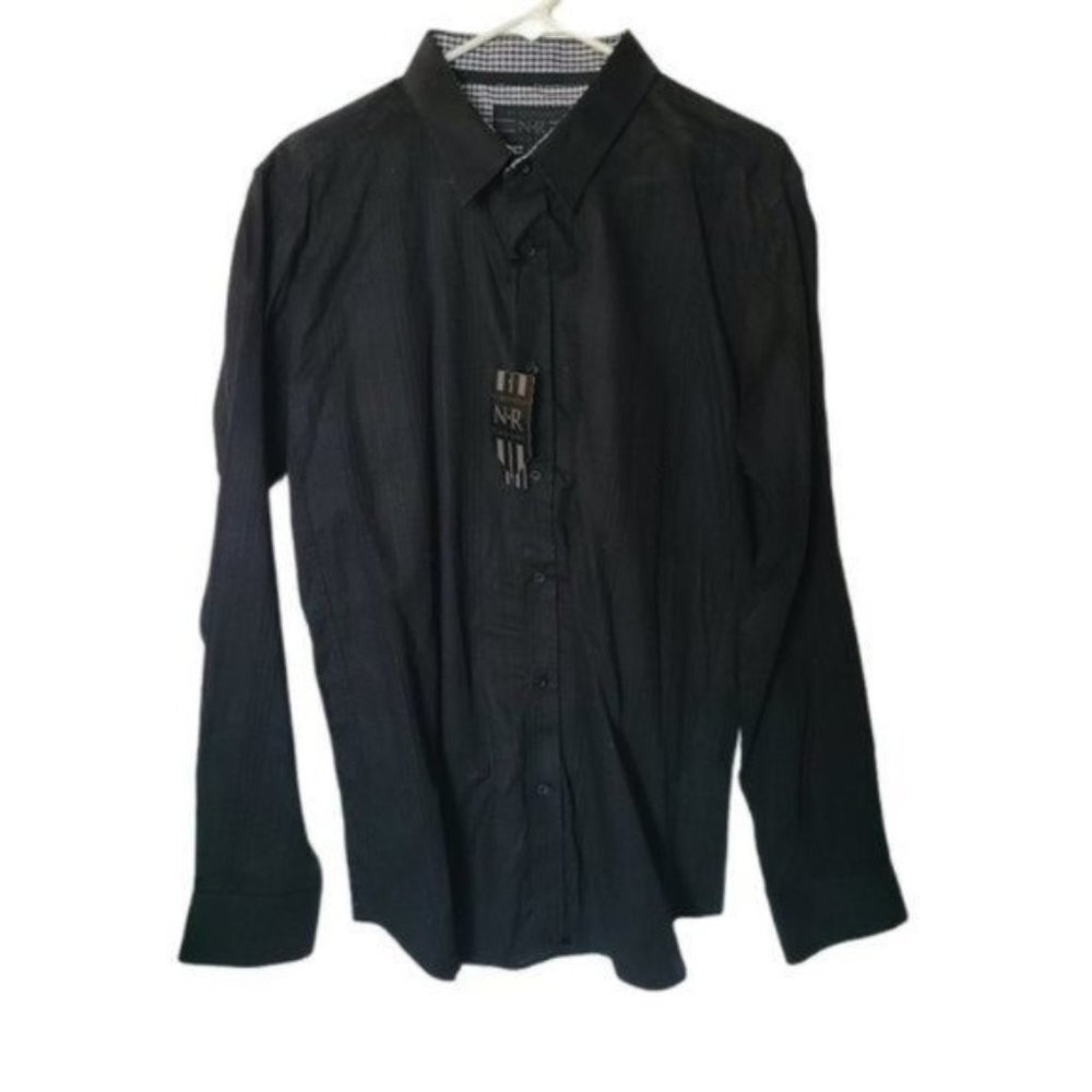 No Retreat Black Label Black Slim Fit Stripe Shirt XL 17 1/2 - 18